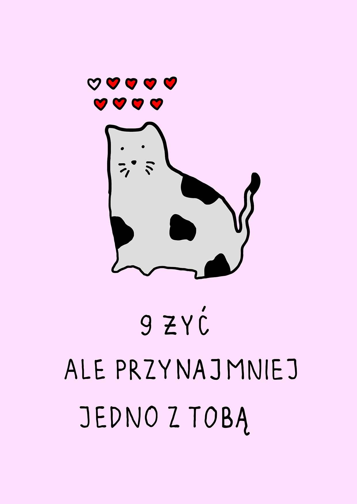 Plakat kolorowy "9 żyć" A4