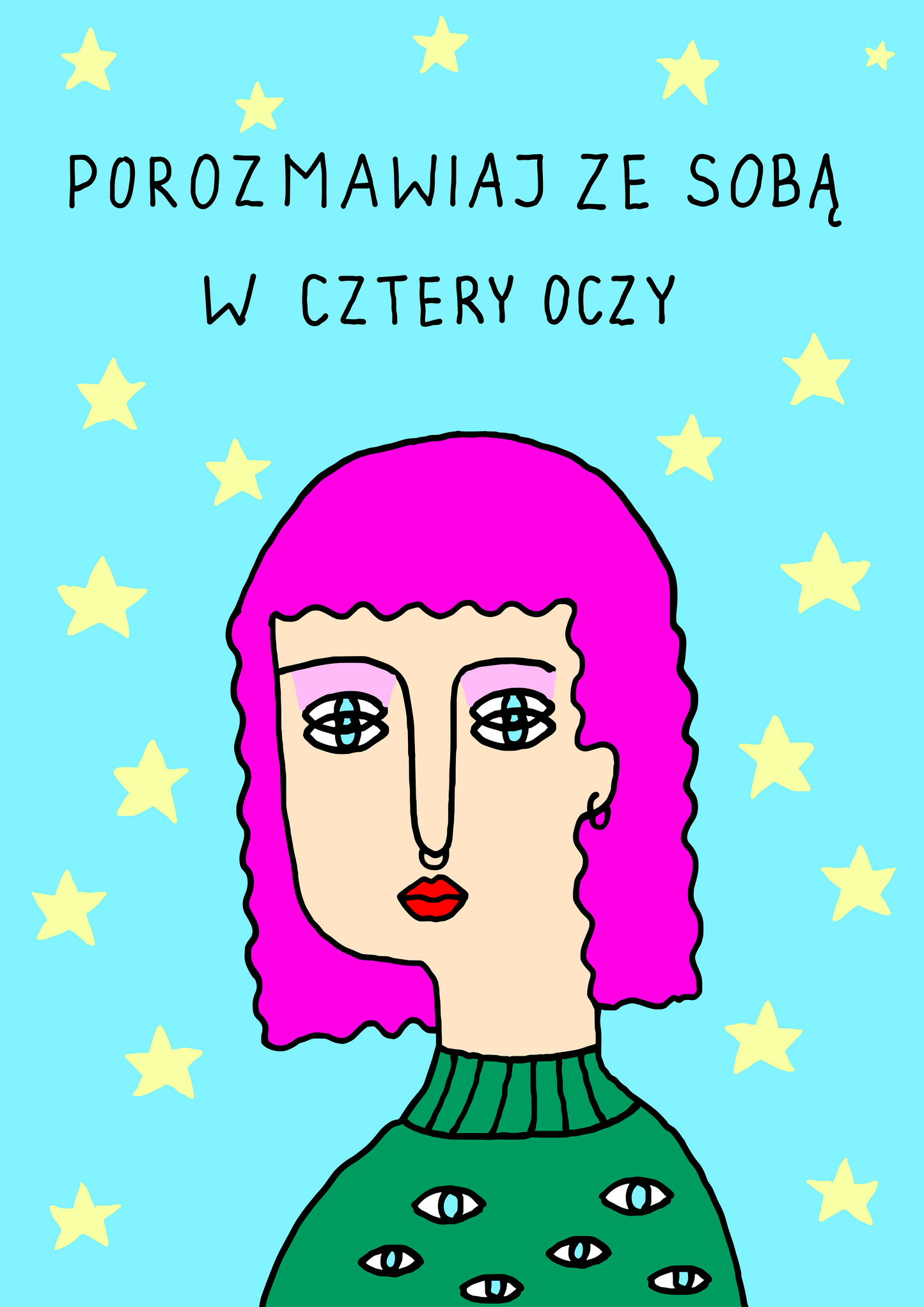Plakat kolorowy "W cztery oczy" A3