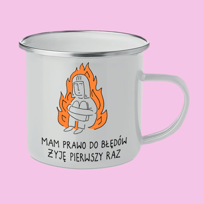 Kubek emaliowany “Prawo do błędów”