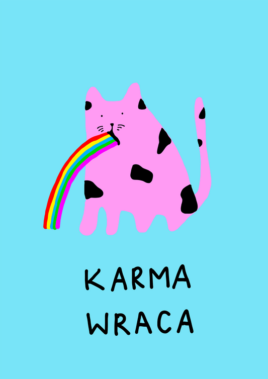 Plakat kolorowy "Karma wraca" A3