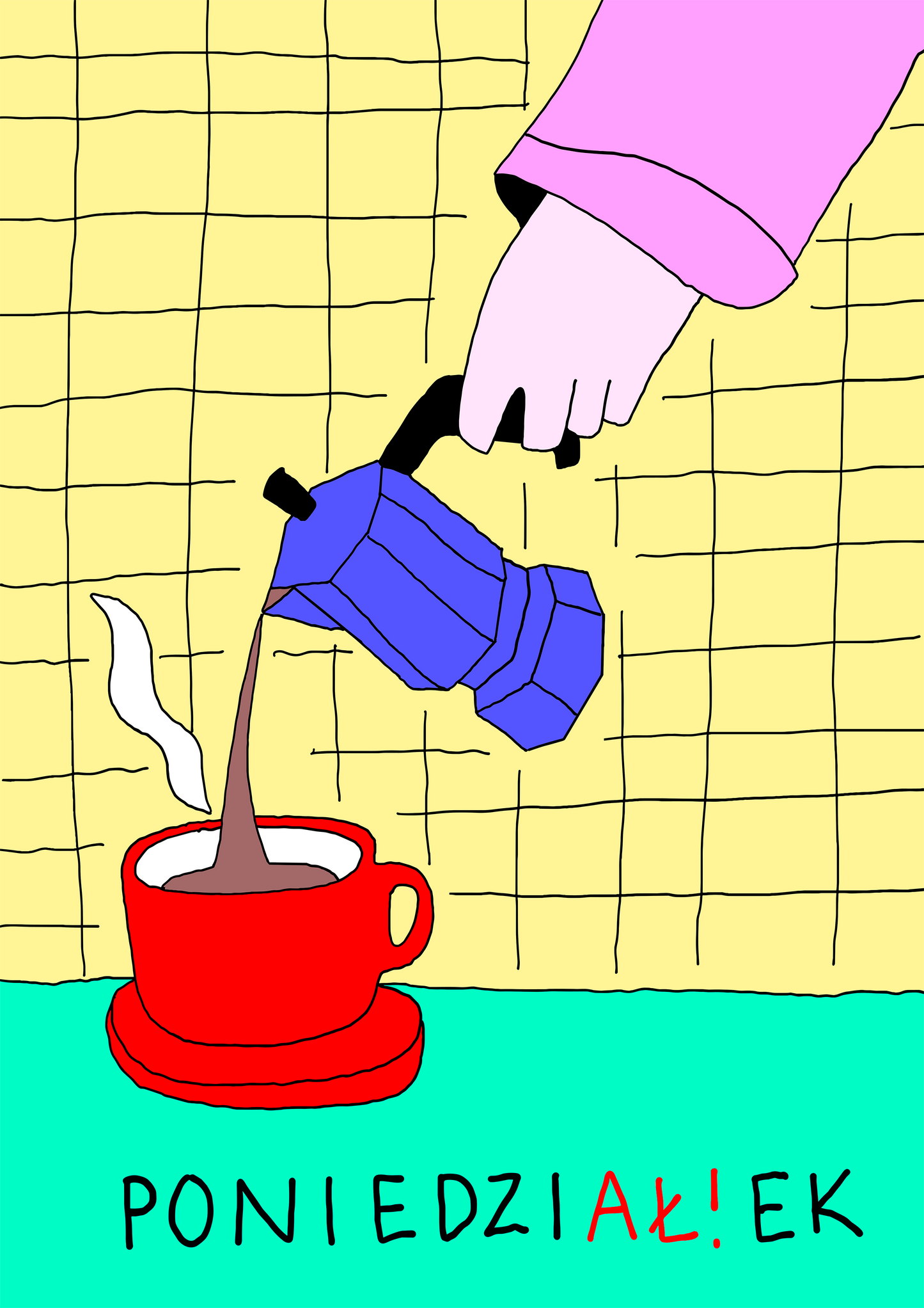 Plakat kolorowy "poniedziAł!ek" A4