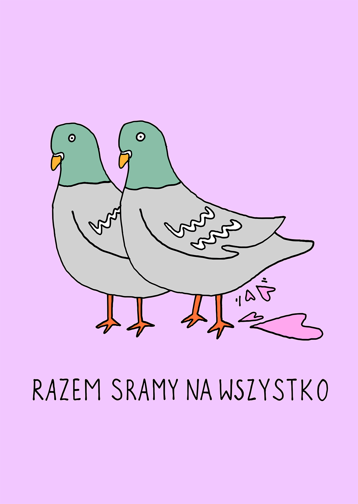 Plakat kolorowy "Gołebie" A4